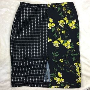 Who What Wear Mixed Multi Print Patterned Skirt